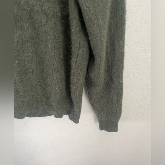 Men’s Tasso Elba Green Cashmere V-Neck Pullover Sweater Size Large - Picture 4 of 6